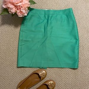 J. CREW Green No. 2 Pencil Skirt Size 6